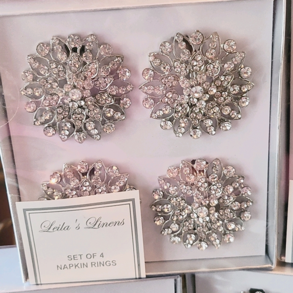 Jewelled Napkin Ring Set of 4 Leila's Linens